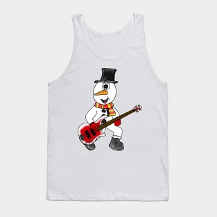 Christmas Bassist Snowman Playing Bass Guitar Xmas 2022 Tank Top